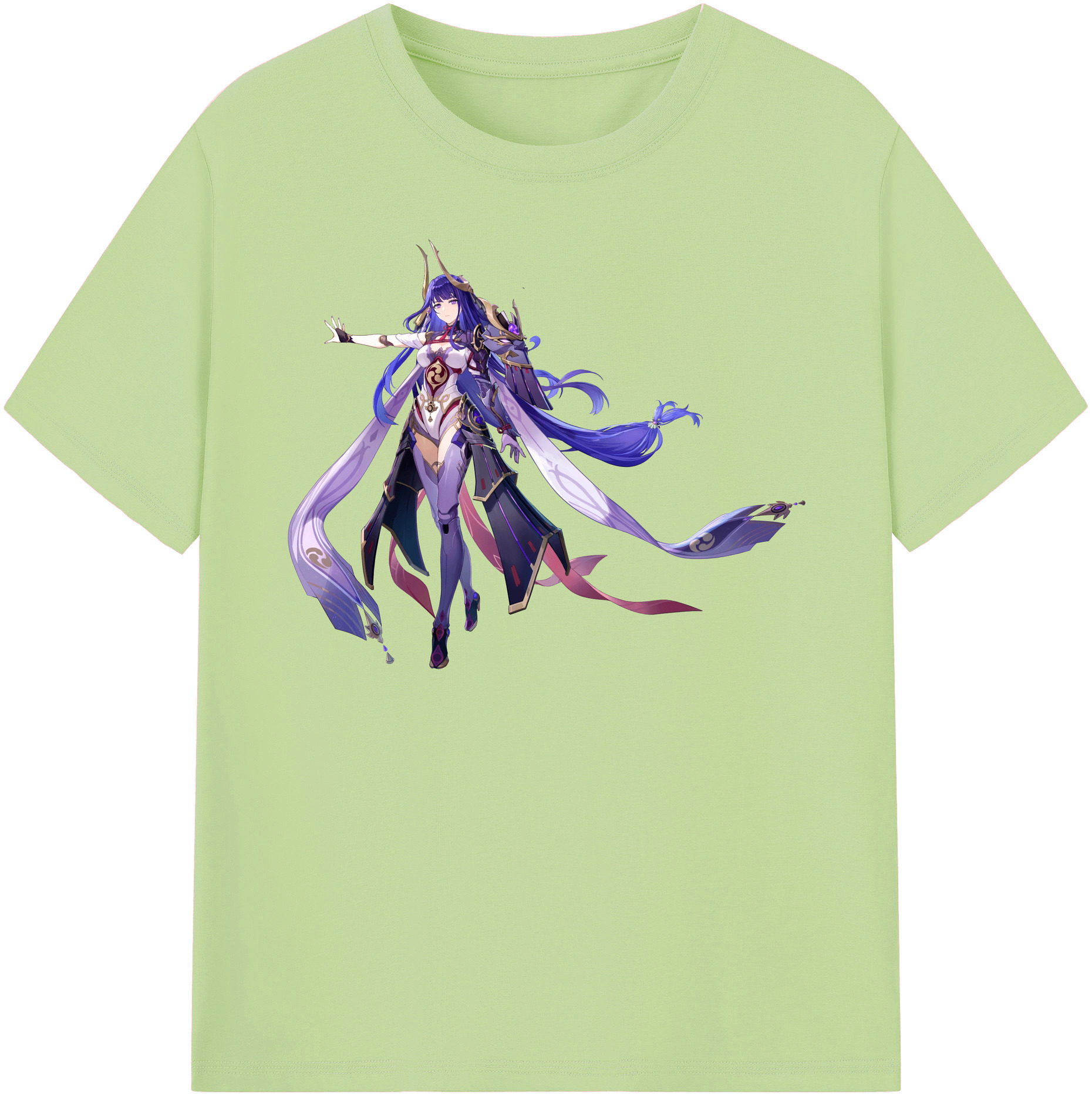 げんし神 雷電将軍 らいでんしょうぐん genshin Raiden Shogun 綿100％半袖Tシャツ（フロントプリント）